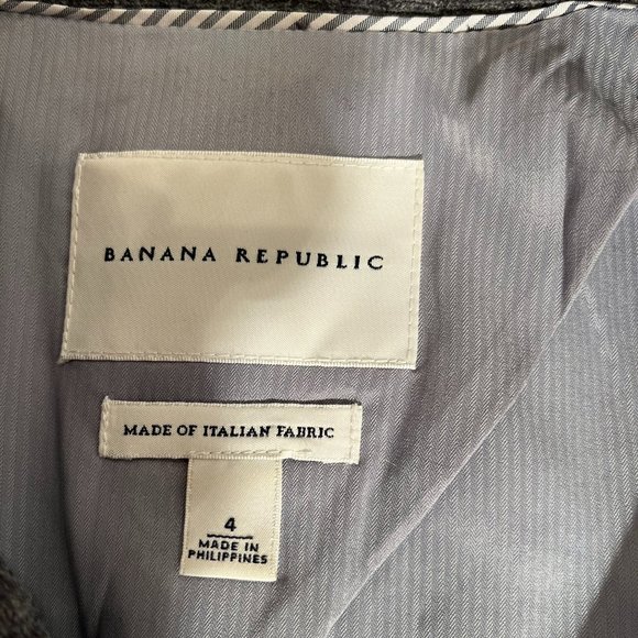Banana Republic Grey Wool Knit Blazer Size 4 Italian Fabric - Picture 5 of 13